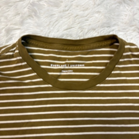 Everlane The Uniform Tee Striped Khaki - Picture 2 of 4